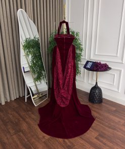 Alternative view of فستان سهرة جوخ شتوي