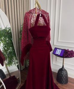 فستان سهرة جوخ شتوي