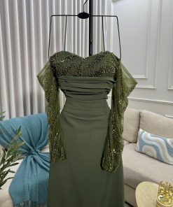 Alternative view of فستان سهرة أخضر شيفون