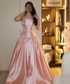 فستان سهرة وردي