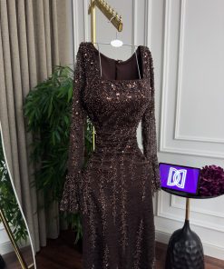 Alternative view of فستان سهرة بني دانتيل