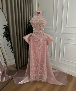 فساتين سهرة لون وردي السعودية