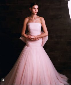 فستان سهرة وردي