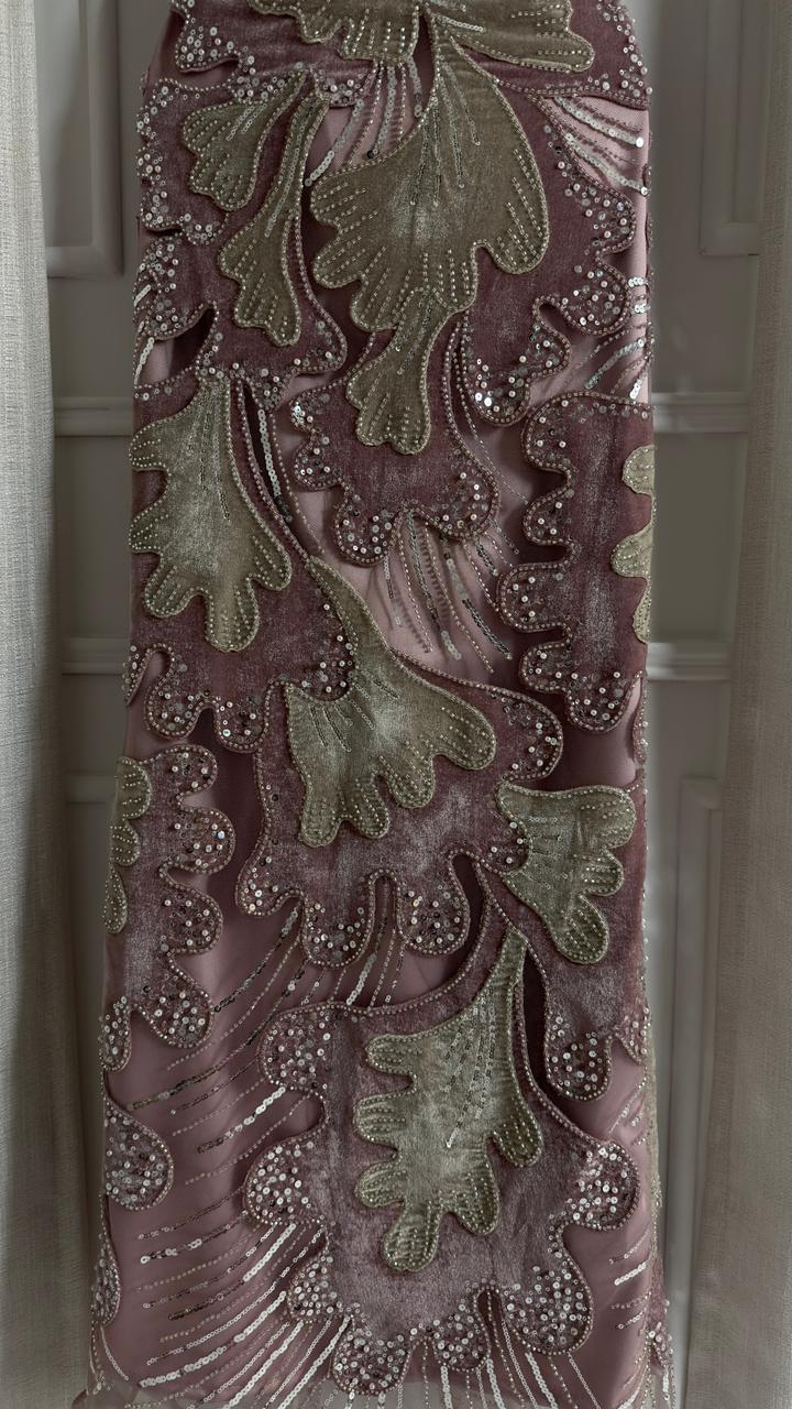 فساتين قطيفه تطريز بطانه باربي +شال جورجيت - الصورة 5