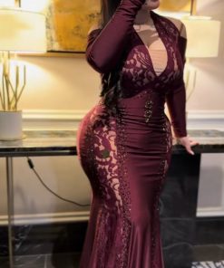 فستان سهرة بلون نبيتي