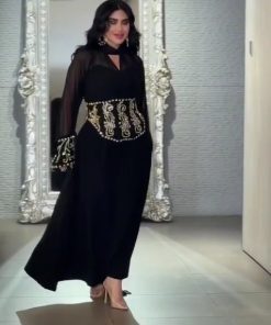 فستان سهرة أسود طويل