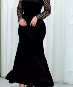 فستان سهرة مخمل أسود