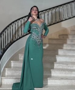 فستان سهرة كريب استرتش