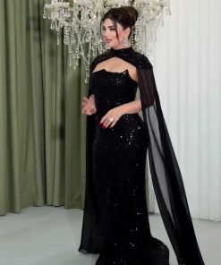 فستان سهرة بلون الأسود