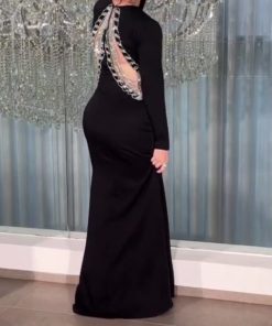 Alternative view of فستان سهرة بلون أسود طويل