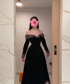 فستان سهرة جوخ الاطراف كلفه ورود الاصلي 