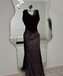 Alternative view of فستان سهرة جوخ مع ترتر