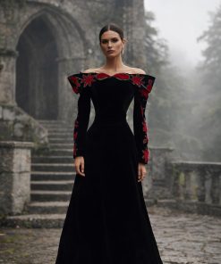 فستان سهرة جوخ شتوي