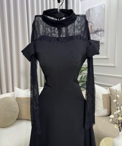 Alternative view of فستان أسود دانتيل أنيق للسهرات والمناسبات