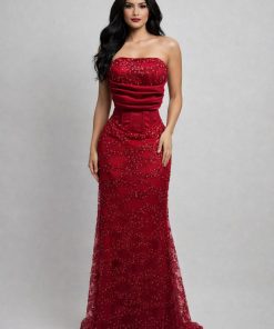 فساتين سهرة لون احمر