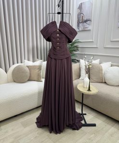 فستان سهرة شيفون دبل كلوش