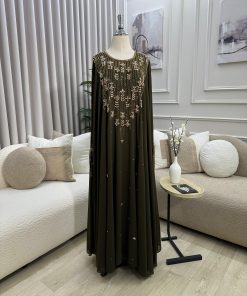 Alternative view of جلابية سهرة زيتوني فاخرة