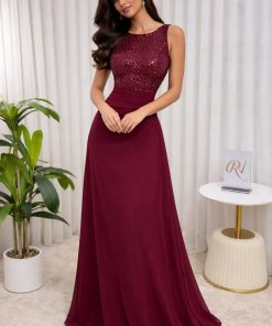 فستان سهرة لون عودي