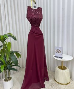 Alternative view of فستان سهرة لون عودي