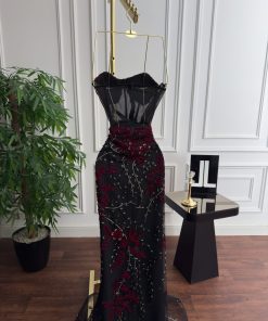 Alternative view of فستان سهره لون نبيتى في اسود