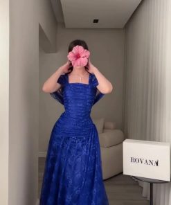 فستان سهرة لون ازرق