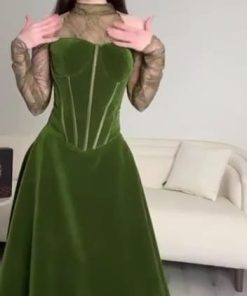 فستان سهره لون اخضر