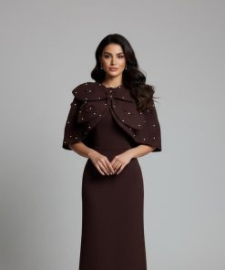 Alternative view of فساتين سهرة ميد لون سماوي وبني