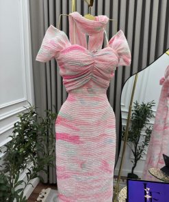 Alternative view of فستان سهره لون أبيض فى فوشيا