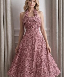 فستان سهرة لون وردي