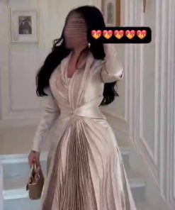 فستان سهرة لون بيج