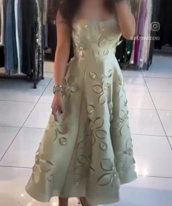 فستان سهرة لون اخضر