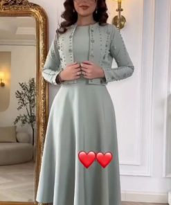 فستان سهرة لون سماوي