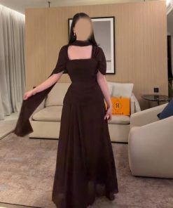 فساتين سهرة لون بني