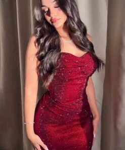 فستان سهرة لون عودي