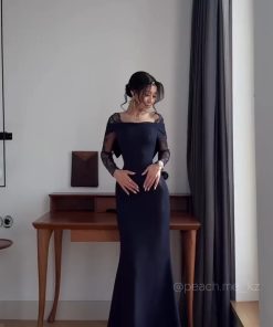 فساتين سهرة لون كحلي لون بني