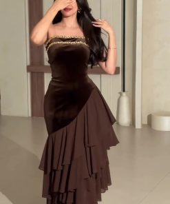 فستان سهرة مخمل