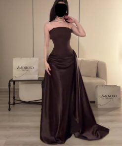 فساتين سهرة لون بني