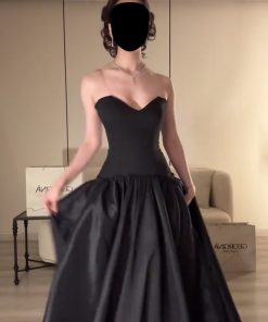 Alternative view of فستان سهرة لون اسود بدون أكمام