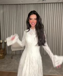 Alternative view of فستان سهرة أبيض دانتيل