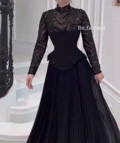 فستان سهرة أسود أنيق