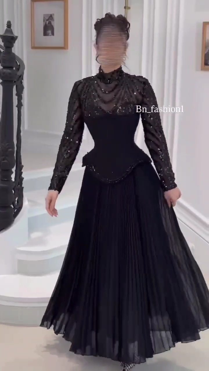 فستان سهرة أسود أنيق