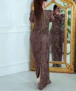 Alternative view of فستان سهرة بني ترتر