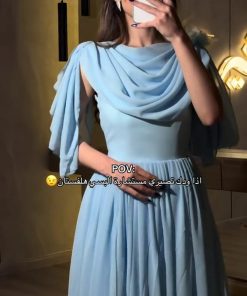 فستان سهرة لون سماوي