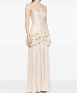 فستان سهرة لون بيج