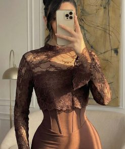 Alternative view of فستان سهرة لون بني