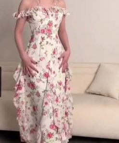 فستان سهرة لون مشجر