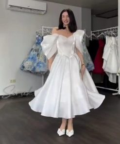 فستان سهرة لون ابيض