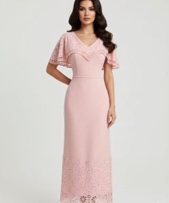 فستان سهرة بلون وردي