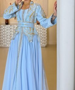 فستان سهرة لون سماوي