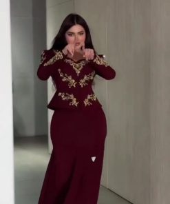 فستان سهرة لون نبيتى